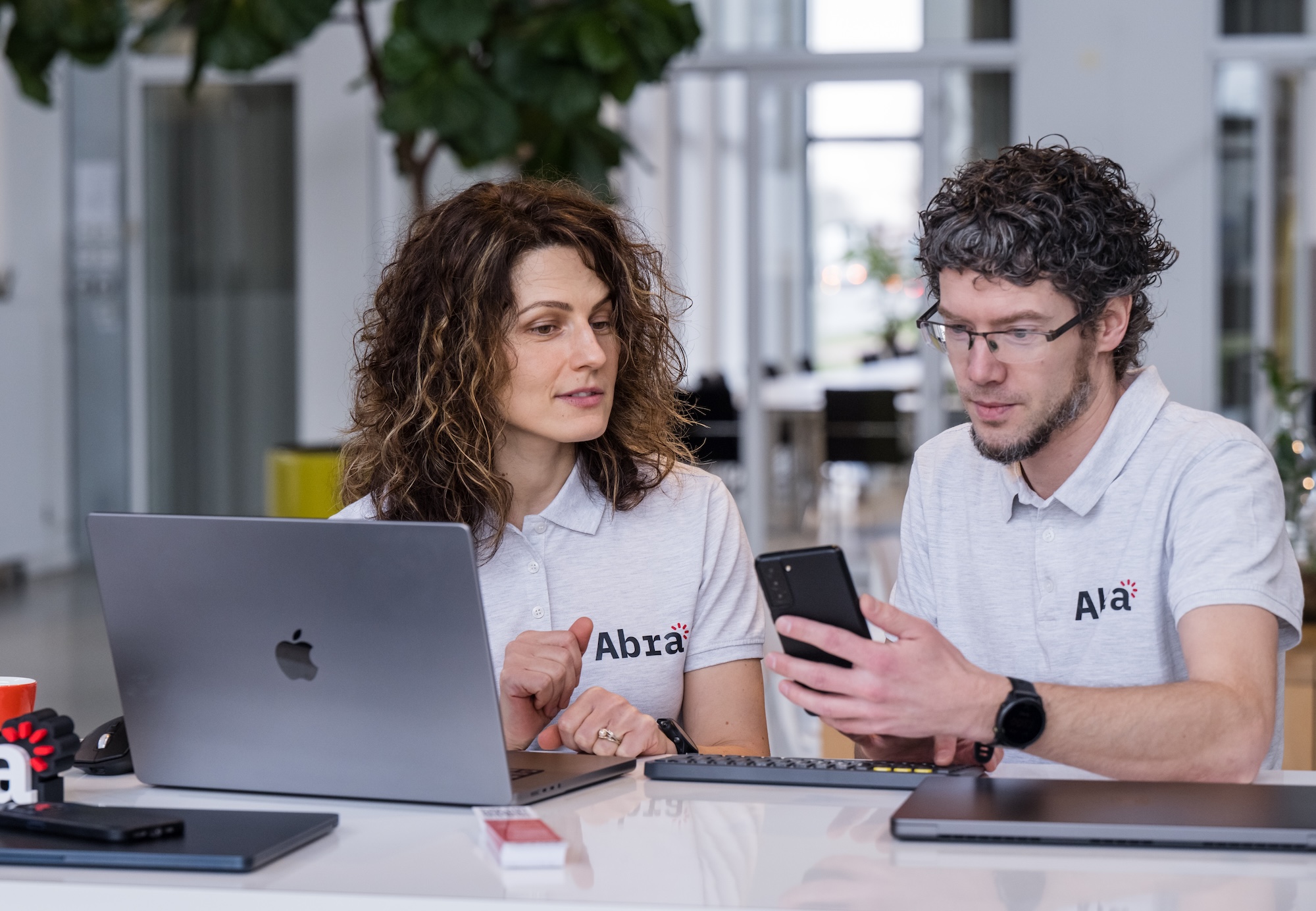 Tanya and Paul together testing an app