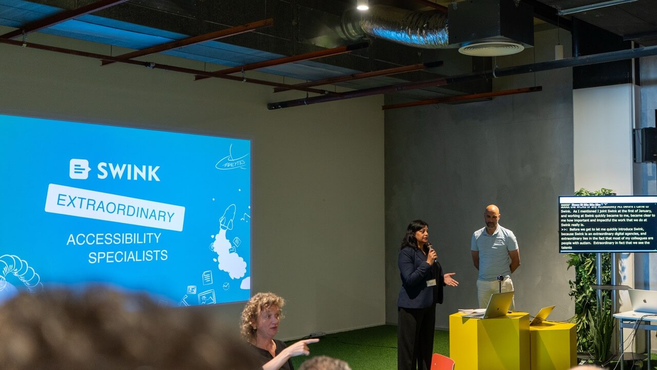 Sharmila Badloe and Zack Yaagoub giving presentation